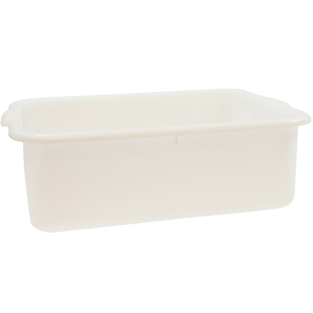 TableCraft 1537N white polyethylene food storage bus tub with reinforced handles, 7-inch depth