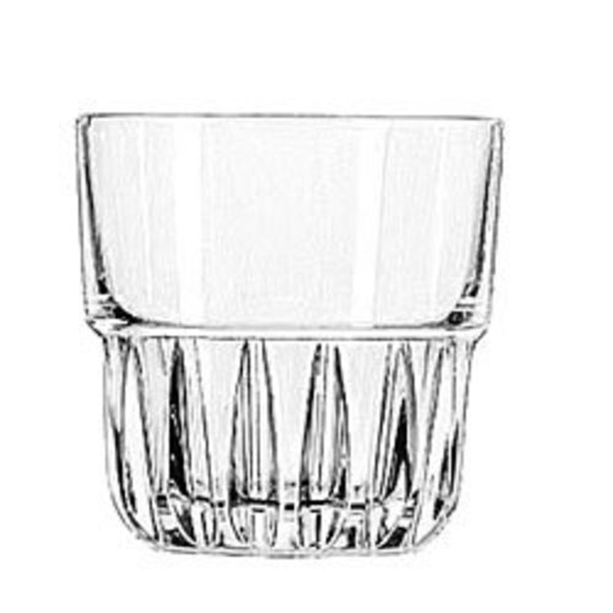 Libbey 15434 Everest 9 oz clear rocks glass with faceted base and ridged bottom