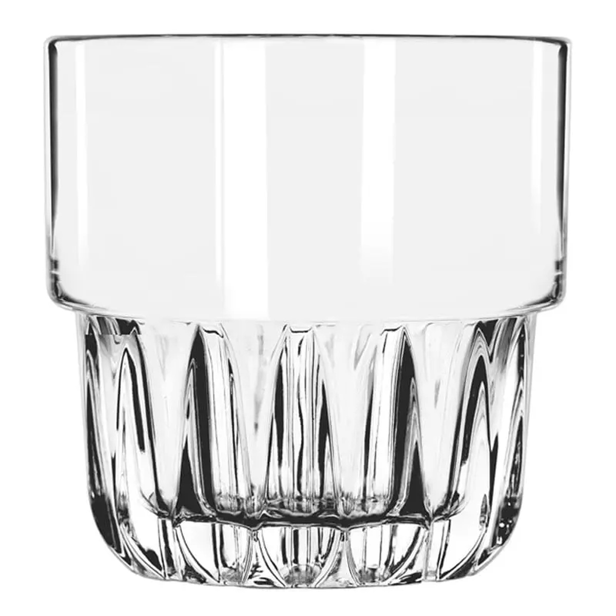 Libbey 15435 Everest 12 oz. clear stackable rocks glass with faceted ridged lower half