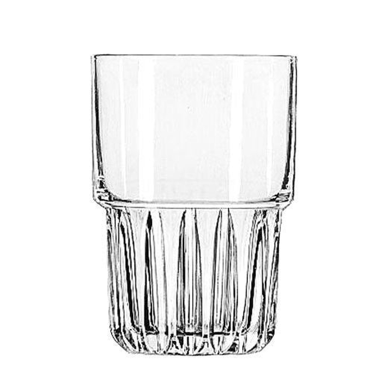 Libbey 15436 Everest 12 oz clear beverage glass with faceted flat-panel lower body