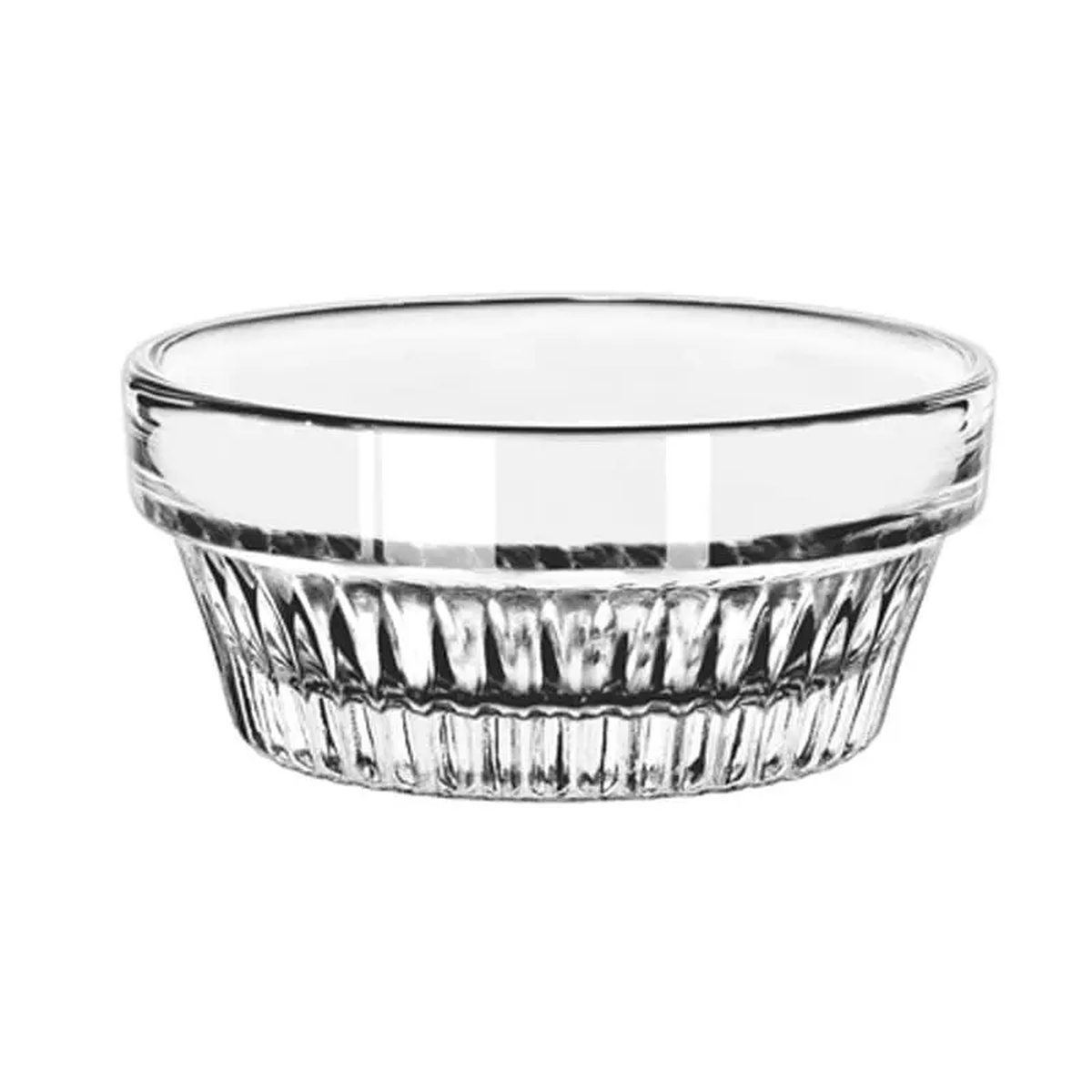Libbey 15445 Winchester 1.5 oz clear glass ramekin with textured peaked ridges