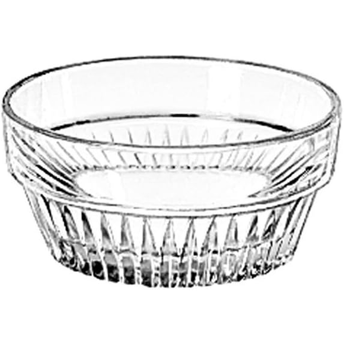 Libbey Winchester 15446 clear glass 3 oz ramekin with angular grooved base