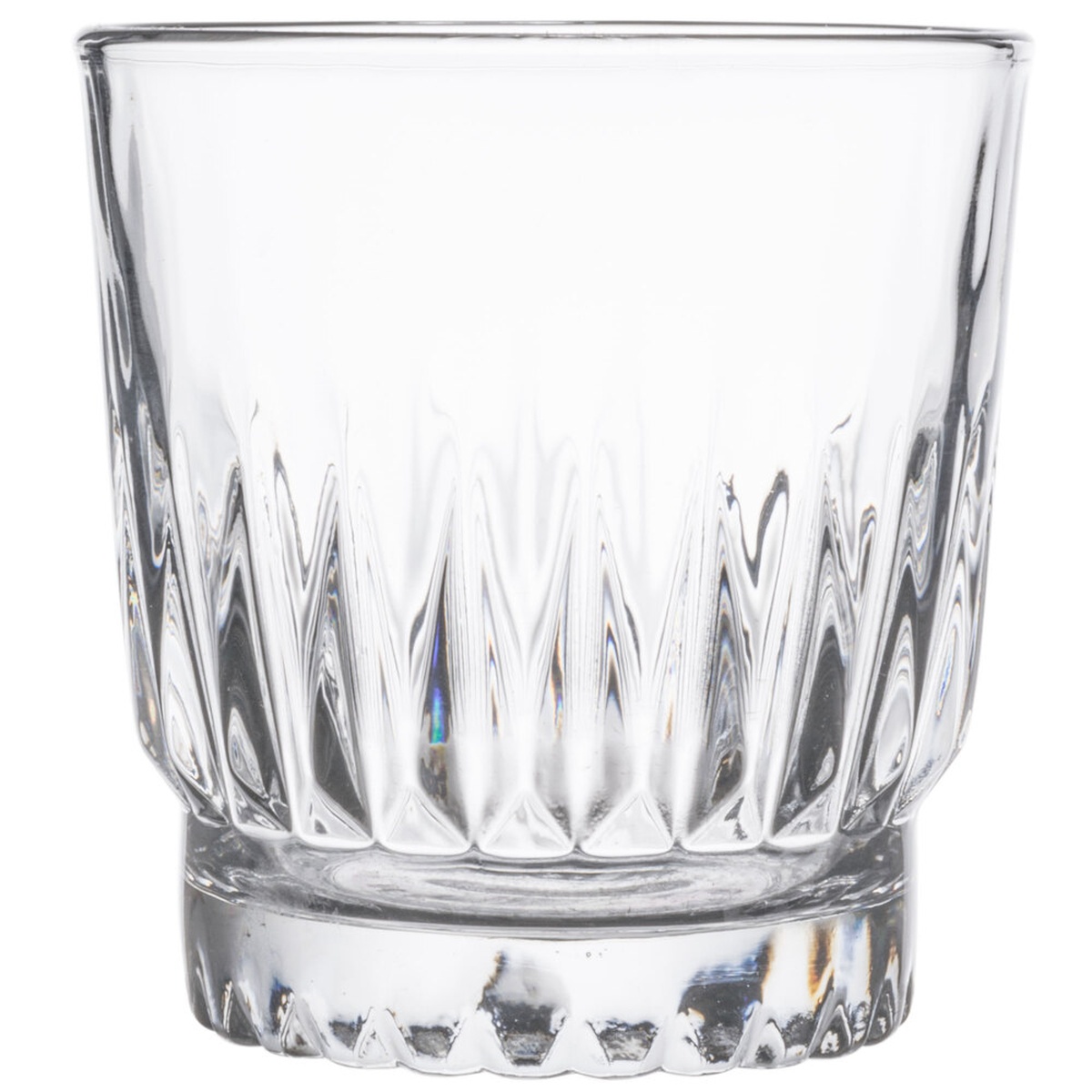 Libbey Winchester 15454 8 oz. clear rocks glass with textured peaked-ridge base and thick sham