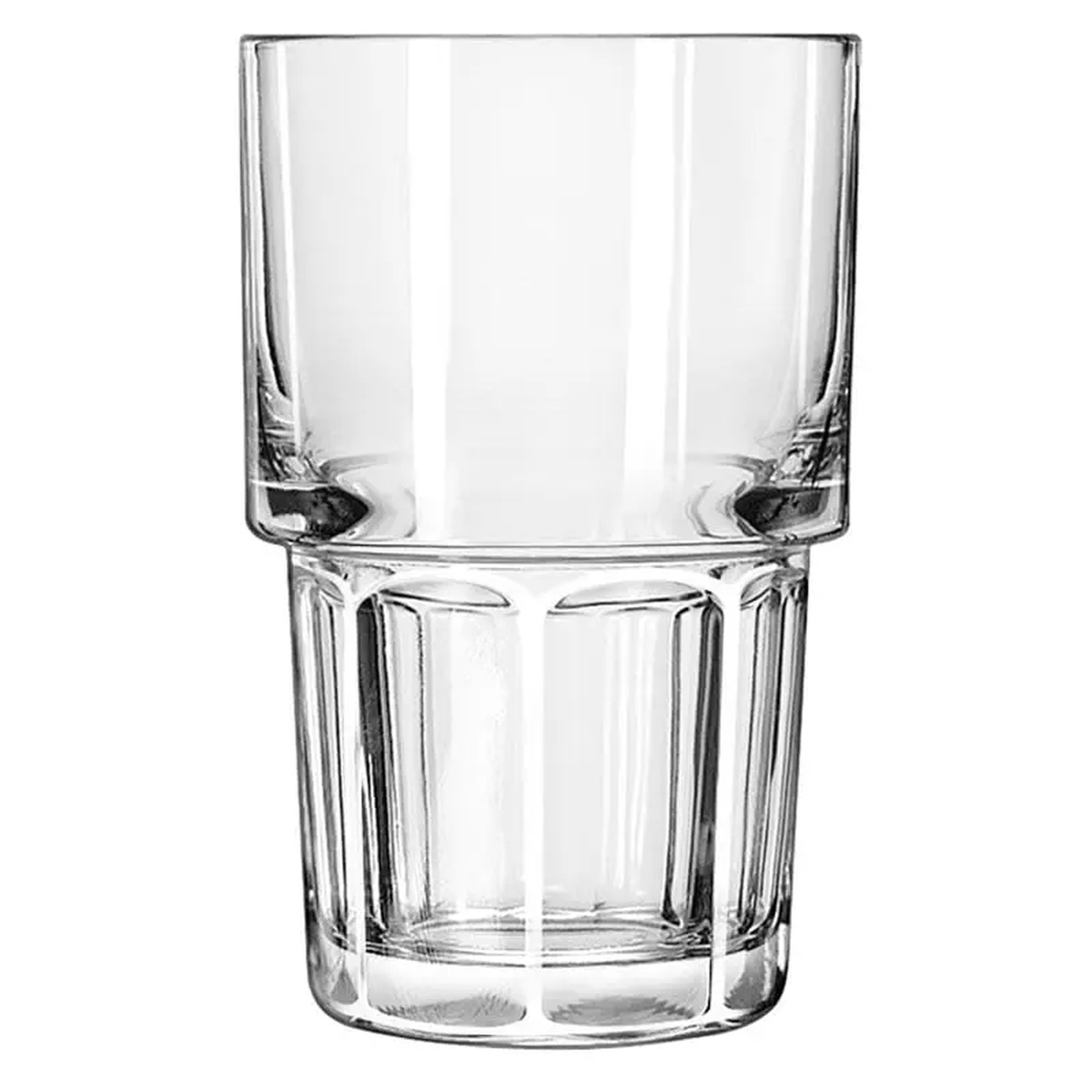 Libbey Gibraltar 15656 clear stackable 9 oz hi-ball glass with faceted base
