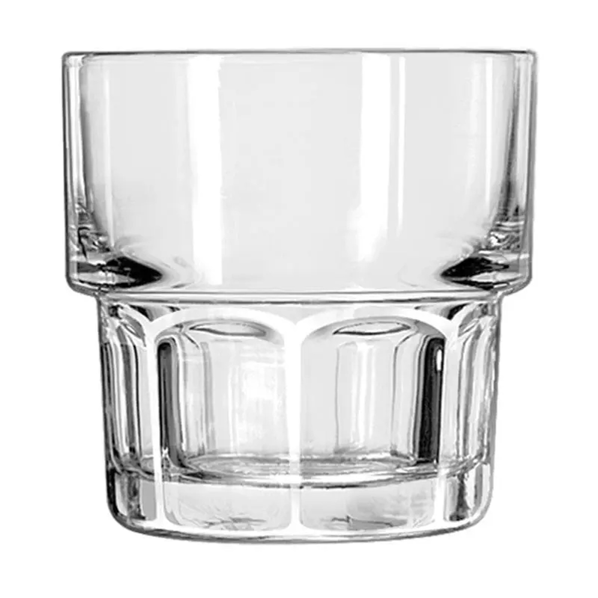 Libbey Gibraltar 15661 clear stackable 7 oz rocks glass with faceted base detail