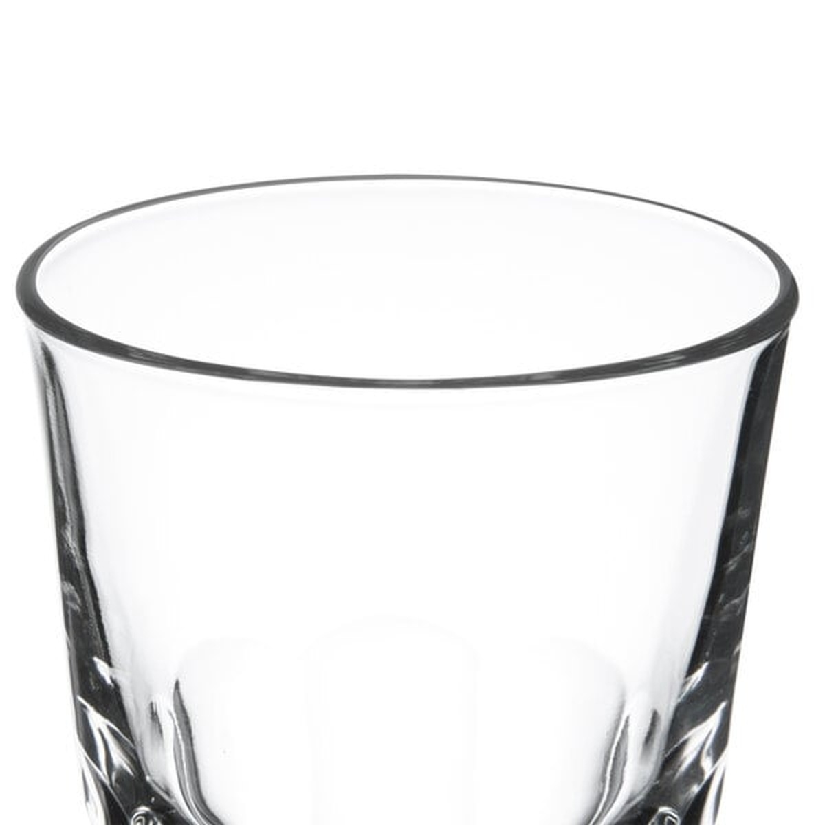 Close-up of the smooth rim of the Libbey Gibraltar 20 oz. Cooler Glass