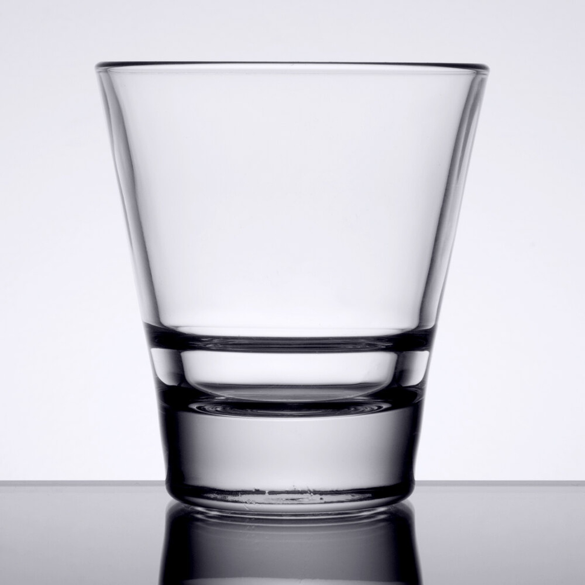 Libbey 15709 Endeavor 7 oz. stackable rocks glass, clear, with thick sham base