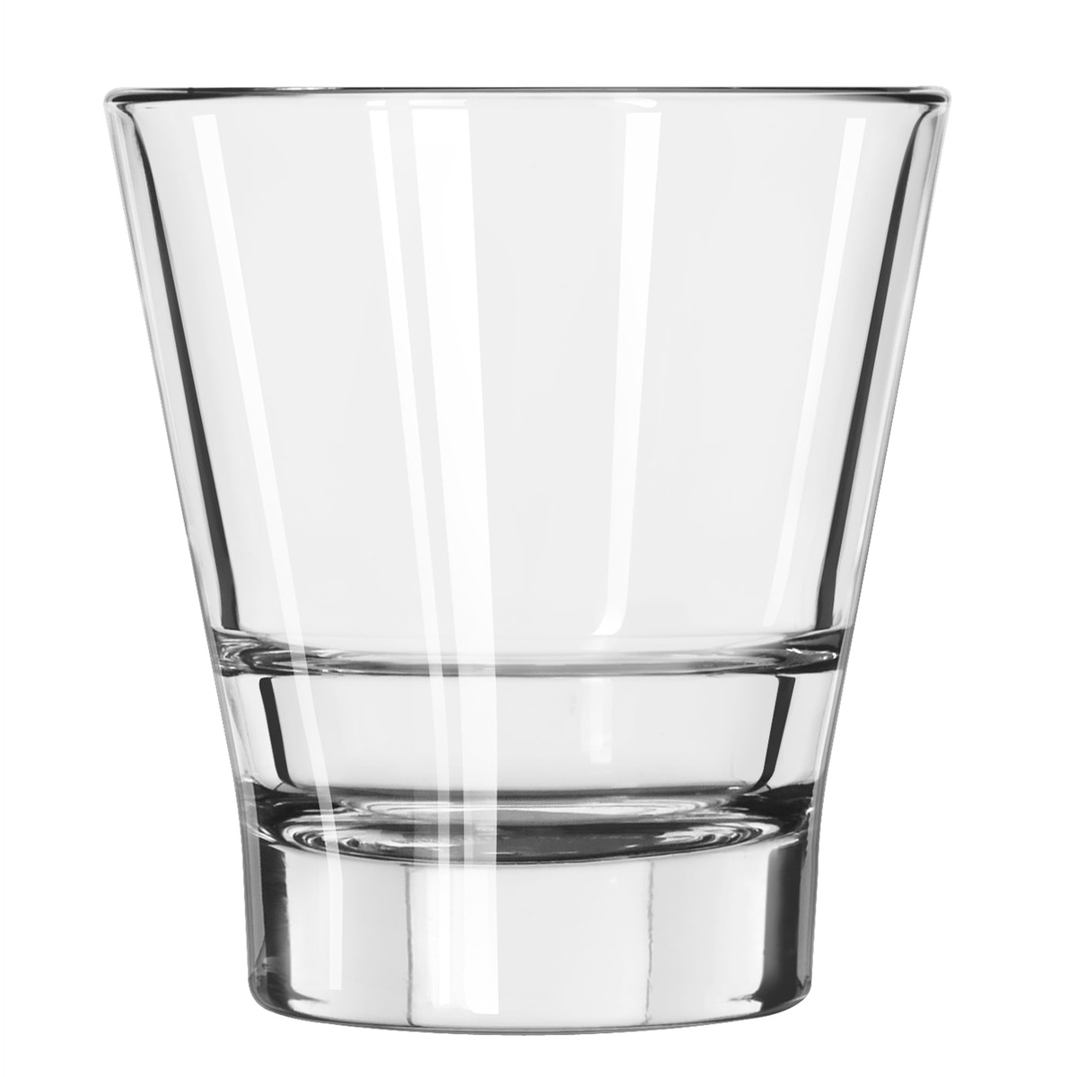 Libbey Endeavor double old fashioned glass empty showing heavy sham base and angular form