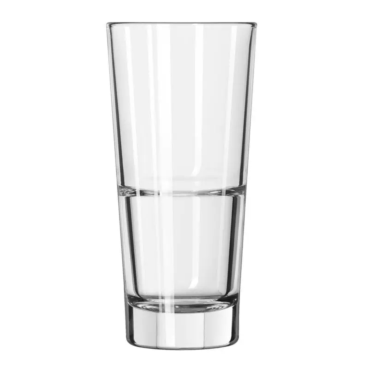 Libbey Endeavor 12 oz. clear stackable beverage glass with conical shape and thick sham base