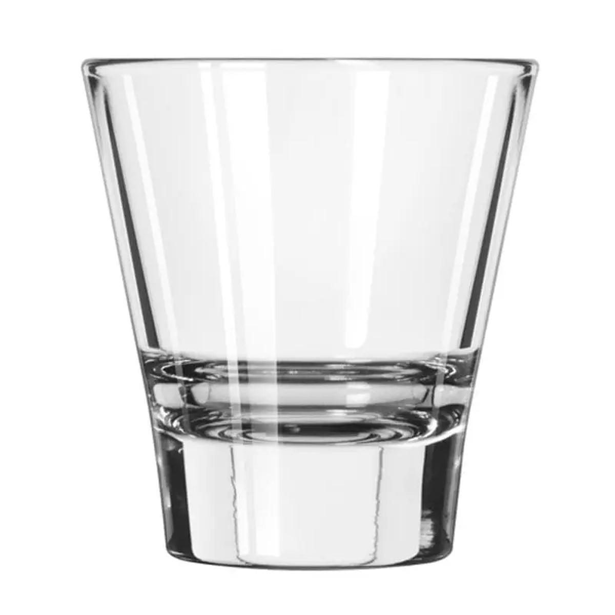 Libbey Endeavor 3.7 oz espresso glass, clear with thick sturdy base, shown on white background