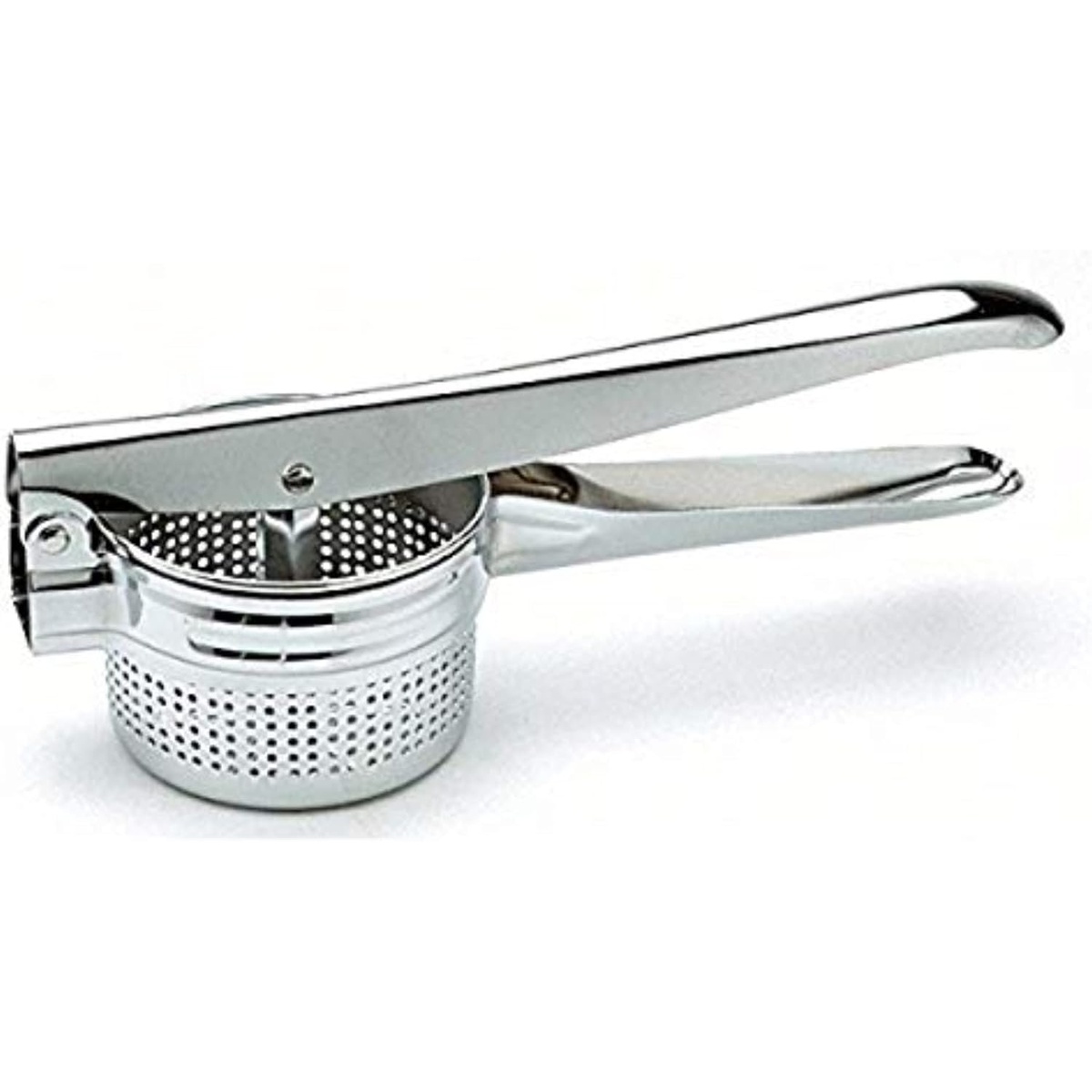 Norpro 162 Chrome Potato Ricer with perforated basket and long lever handles