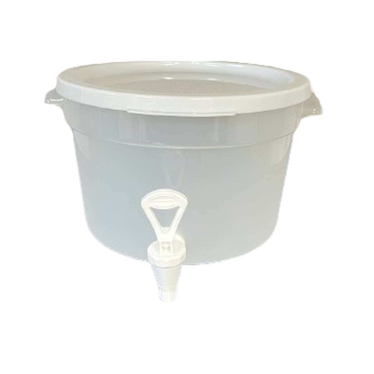 Cresco Resco 3-gallon translucent plastic beverage dispenser with white lid and spigot