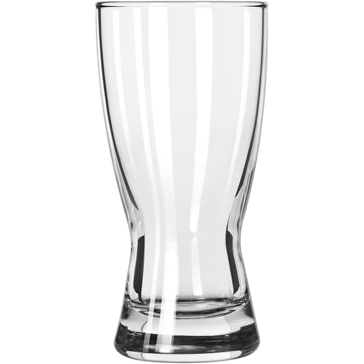Libbey 178 Hourglass 10 oz Pilsner Glass, clear glass with smooth hourglass silhouette