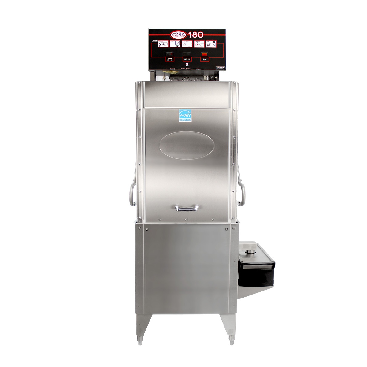Front view of the CMA Dishmachines 180-S high temperature straight-through door type dishwasher