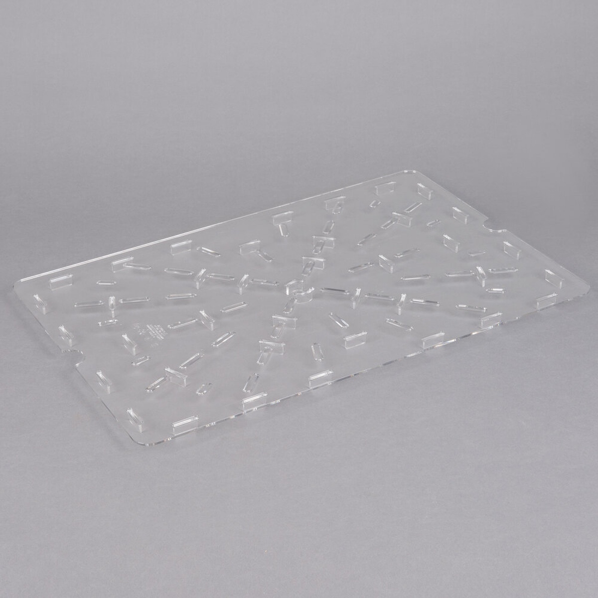 Cambro 1826DSCW135 clear polycarbonate food box drain shelf, full product view