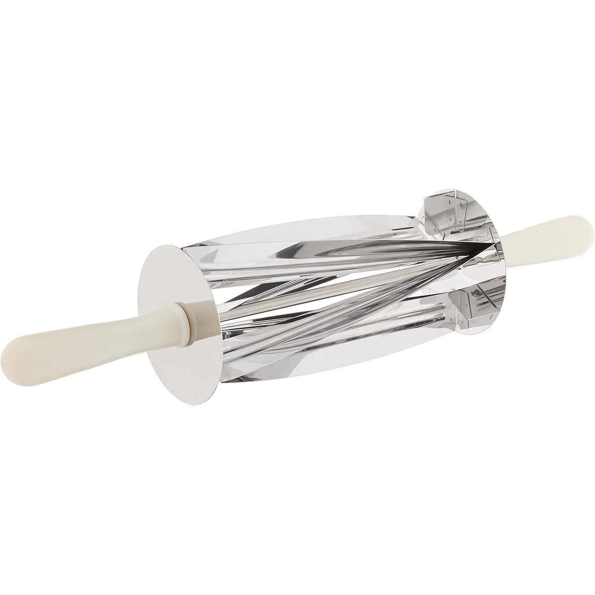 Ateco 18405 stainless steel croissant roller cutter with polypropylene handles, angled view