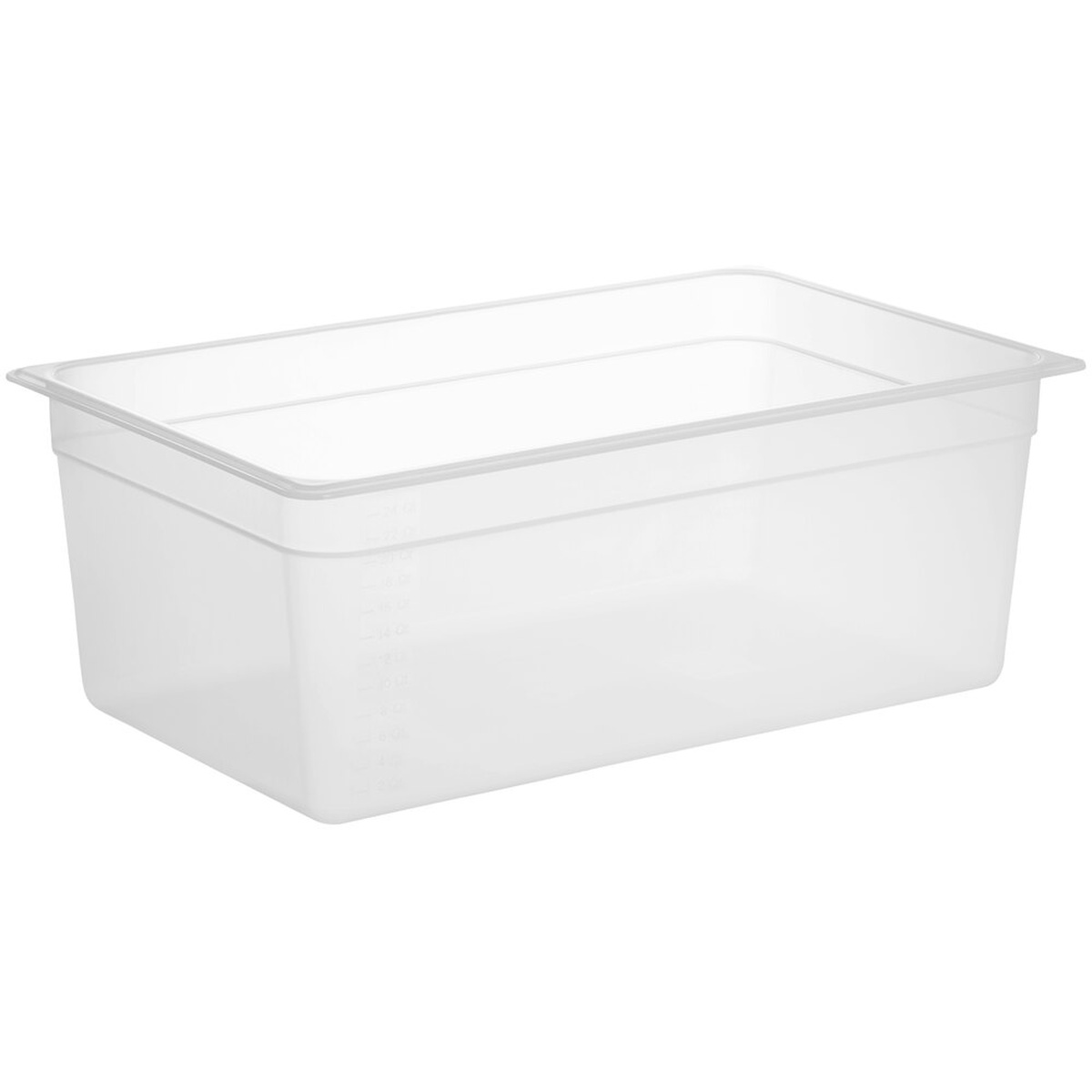 Cambro 18PP190 full size translucent polypropylene food pan, 8-inch deep, shown on white background