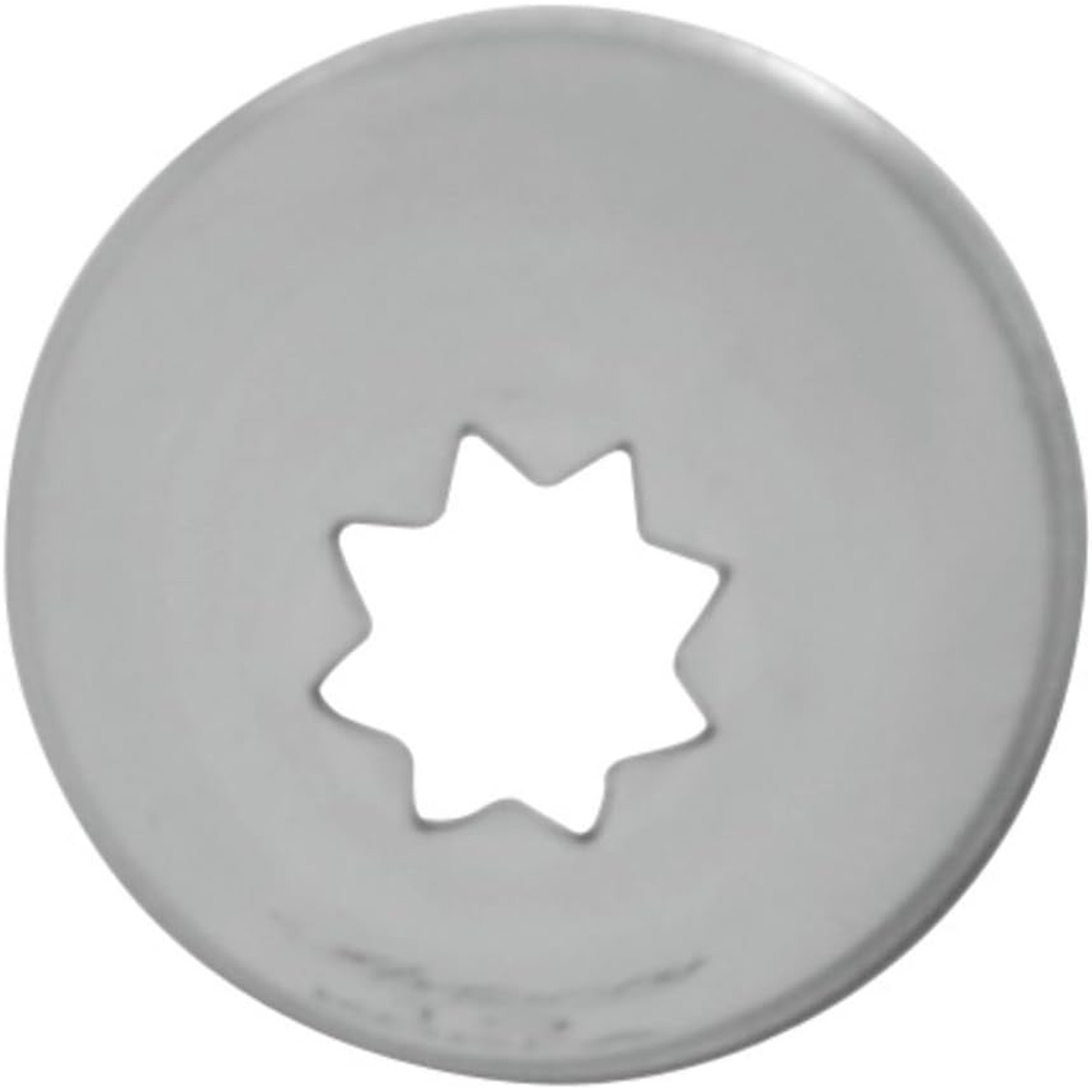 Top-down view of Ateco #19 piping tip showing the star-shaped opening