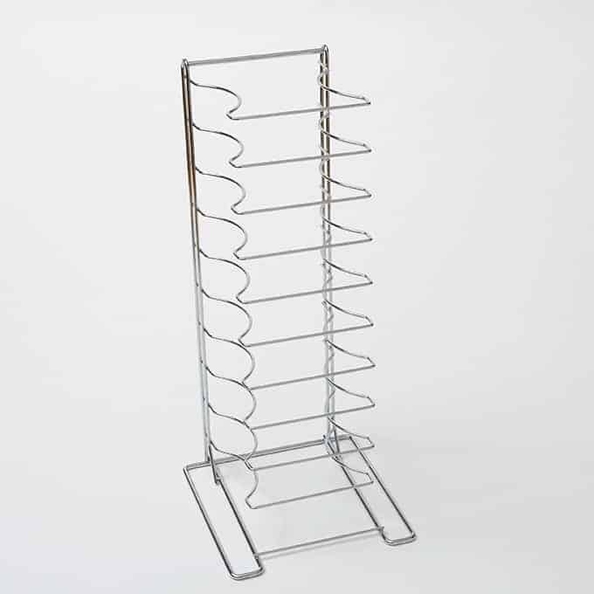 American Metalcraft 19030 chrome-plated steel pizza pan rack with 11 shelves and 12-inch base