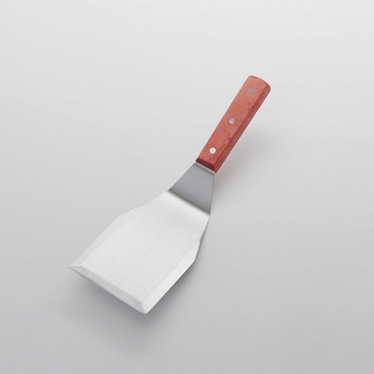 American Metalcraft 19075 stainless steel offset hamburger turner with riveted wood handle