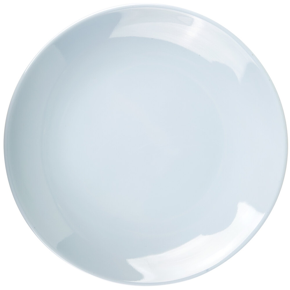 Thunder Group 1910 Blue Jade 9-3/4 inch round melamine plate, top-down view showing soothing light blue finish