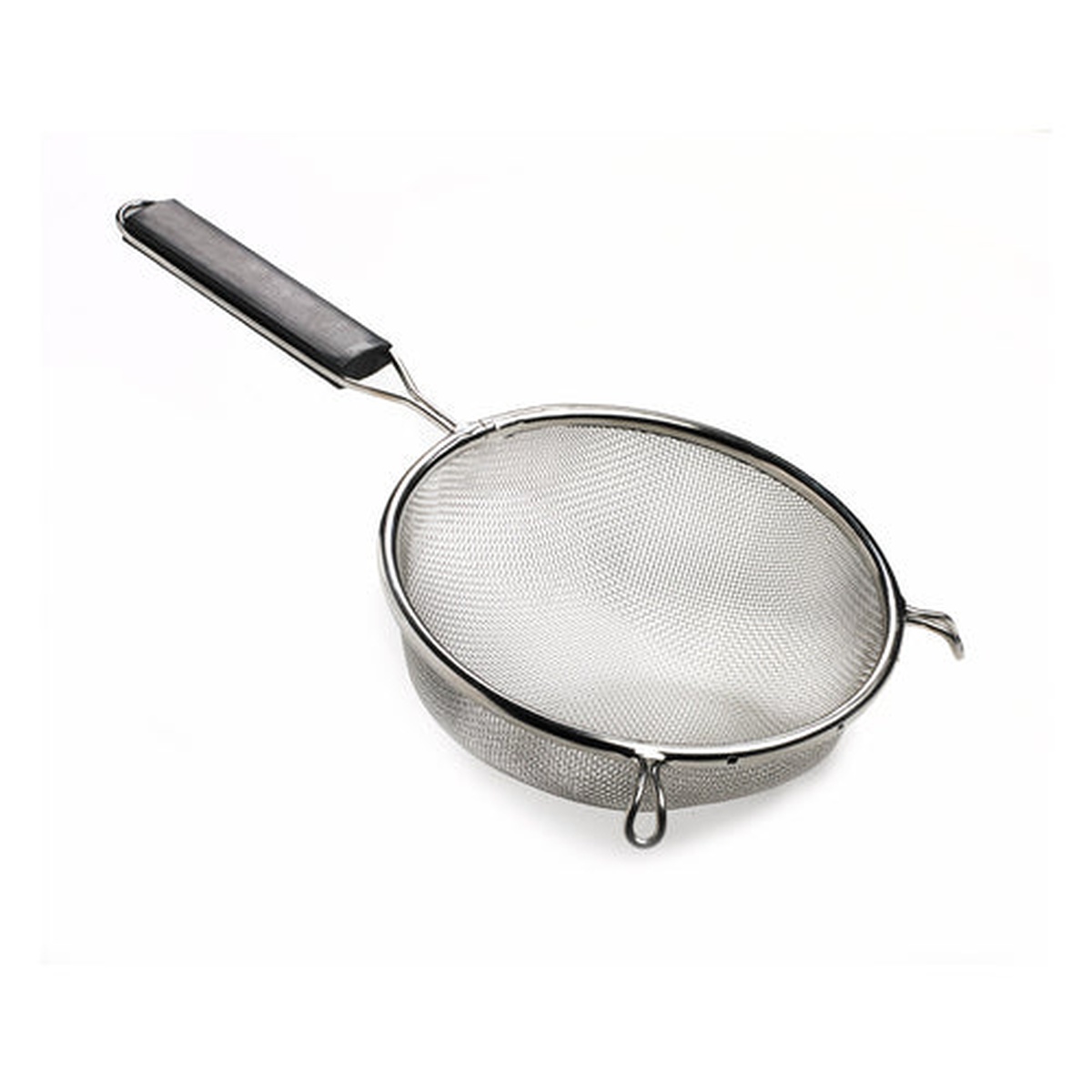 Browne USA Foodservice 19197 stainless steel strainer with 7-1/4 inch single medium mesh bowl and plastic handle