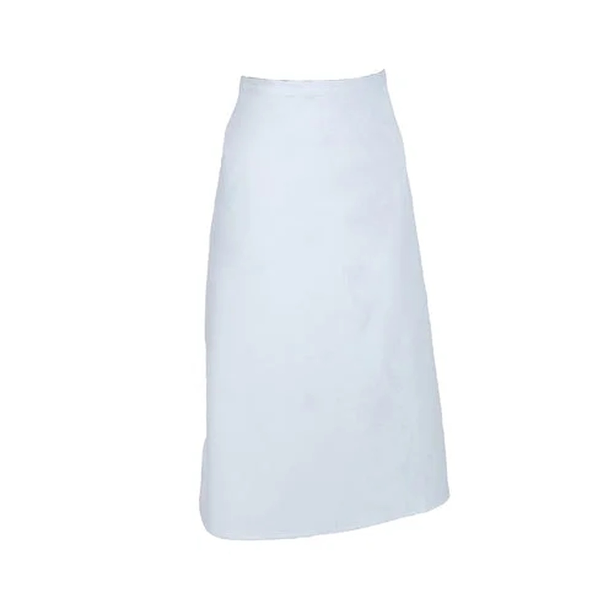 Mercer Genesis white bistro apron, 33 x 29 inches, 2-sided, no pocket