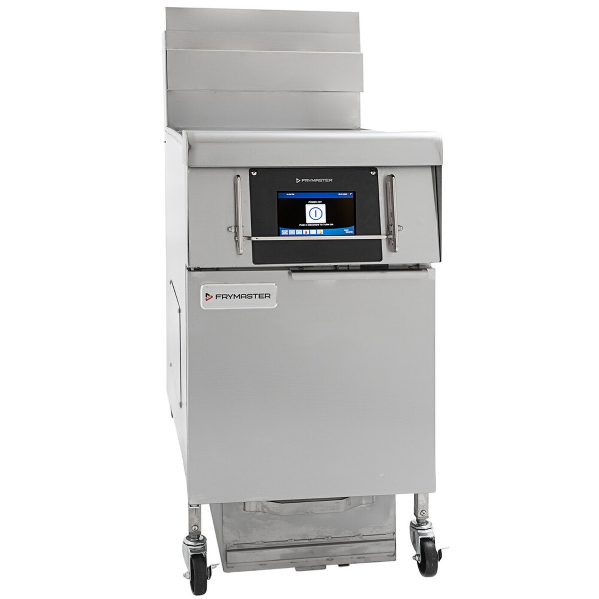 Frymaster 1FQG60T FilterQuick gas floor fryer with touchscreen controller and adjustable casters