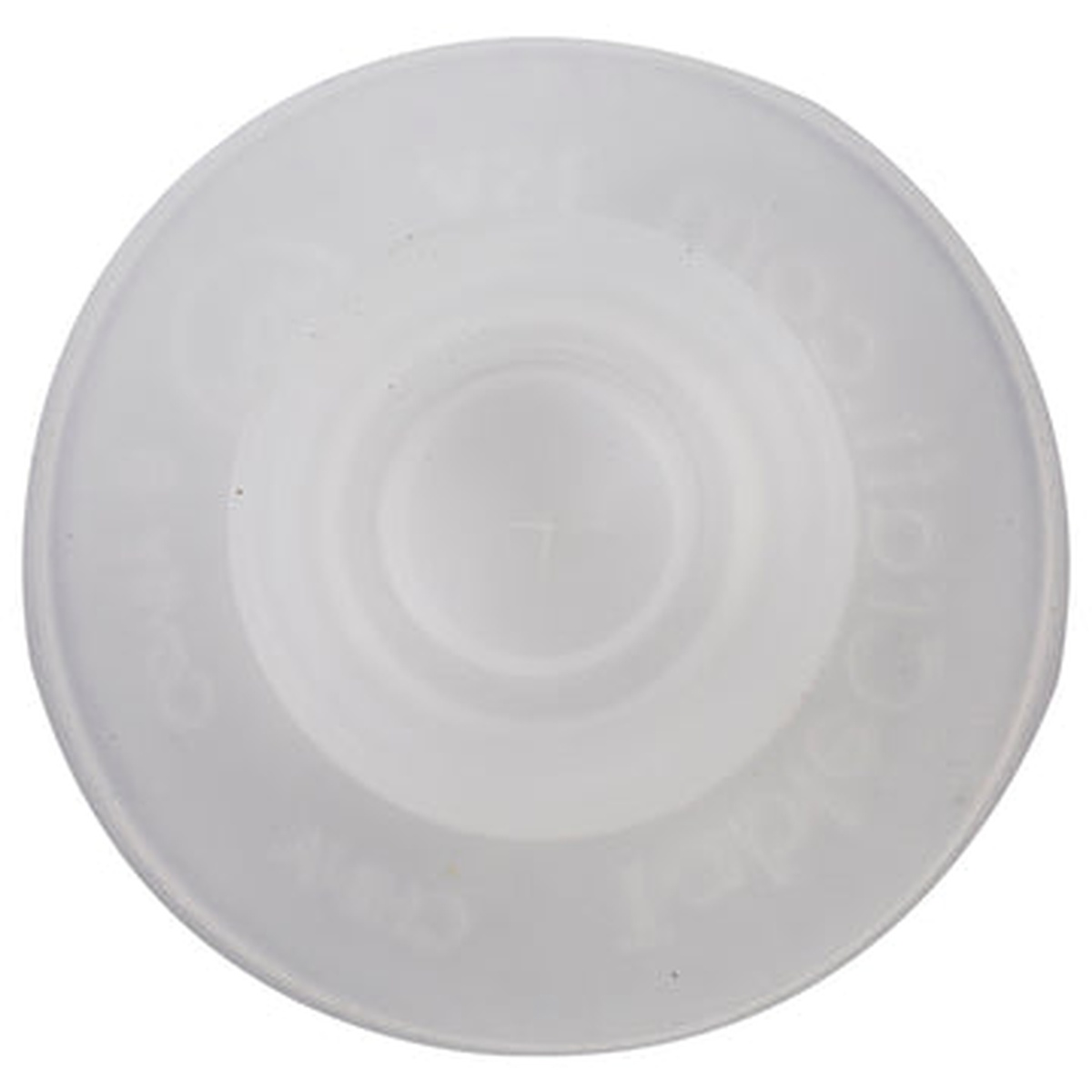 Top-down close-up view of a single Tablecraft 1SV silicone valve showing its circular disc profile