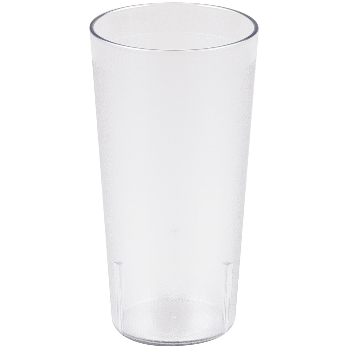 Cambro 2000P152 22 oz. clear SAN plastic tumbler with textured exterior on white background