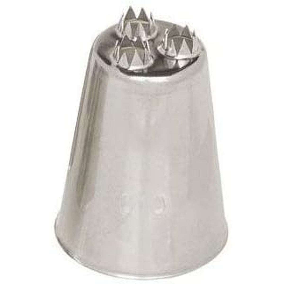 Ateco 2010 Triple Star stainless steel pastry piping tip with three star openings on top