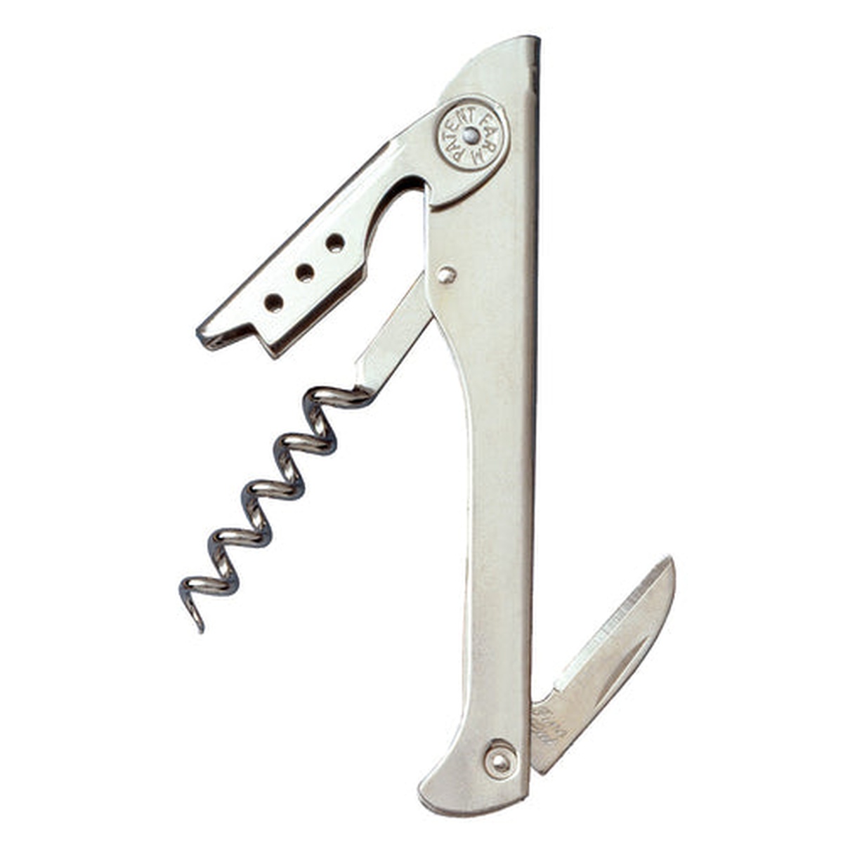 Franmara 2029-BU Hugger Waiter's Corkscrew with nickel-plated spiral worm and serrated blade extended