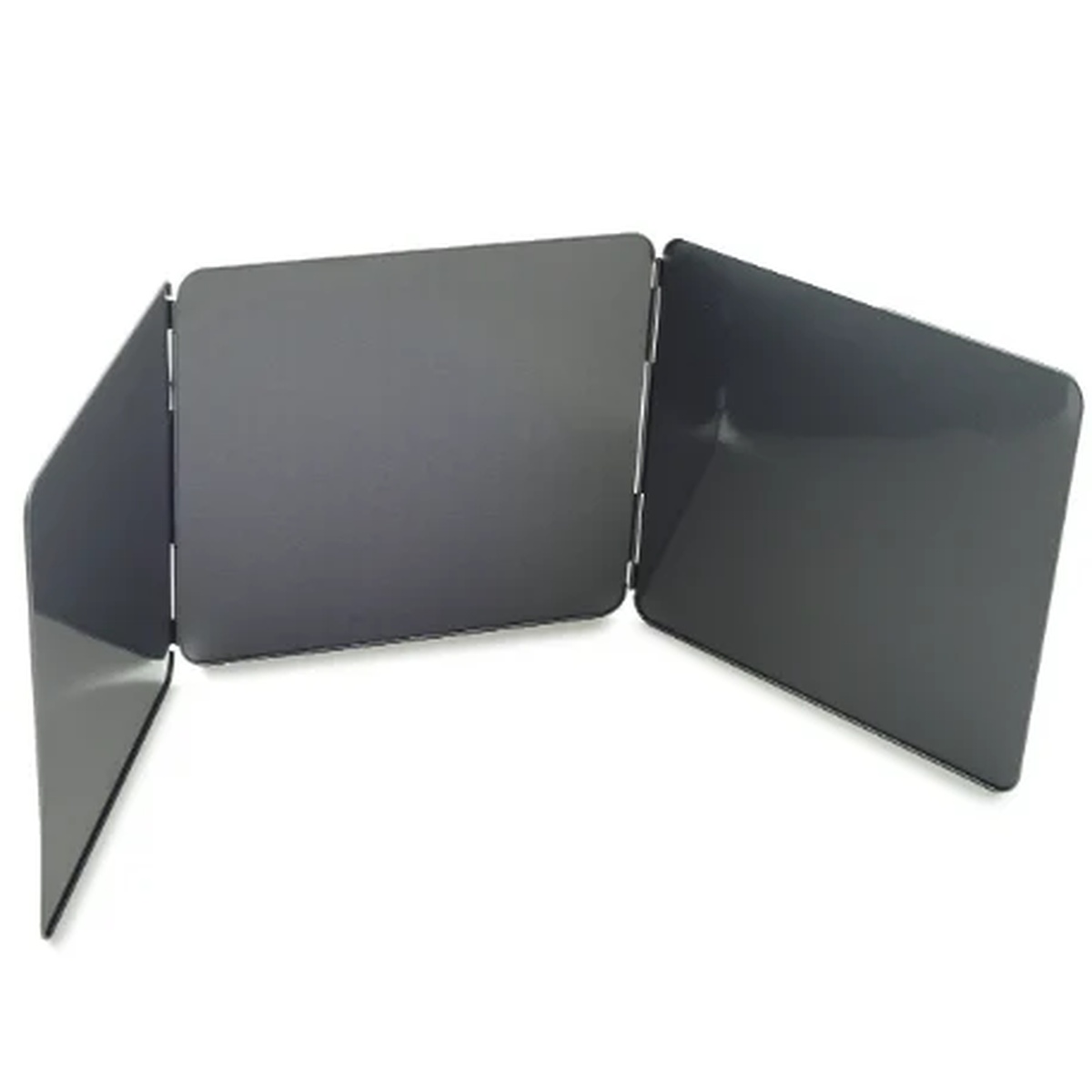 Norpro 2063 trifold nonstick splatter guard shown open in three-panel configuration, dark gray finish