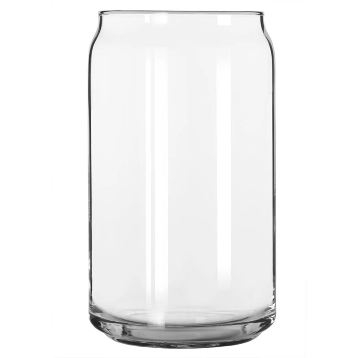 Libbey 209 16 oz. clear can glass tumbler on white background