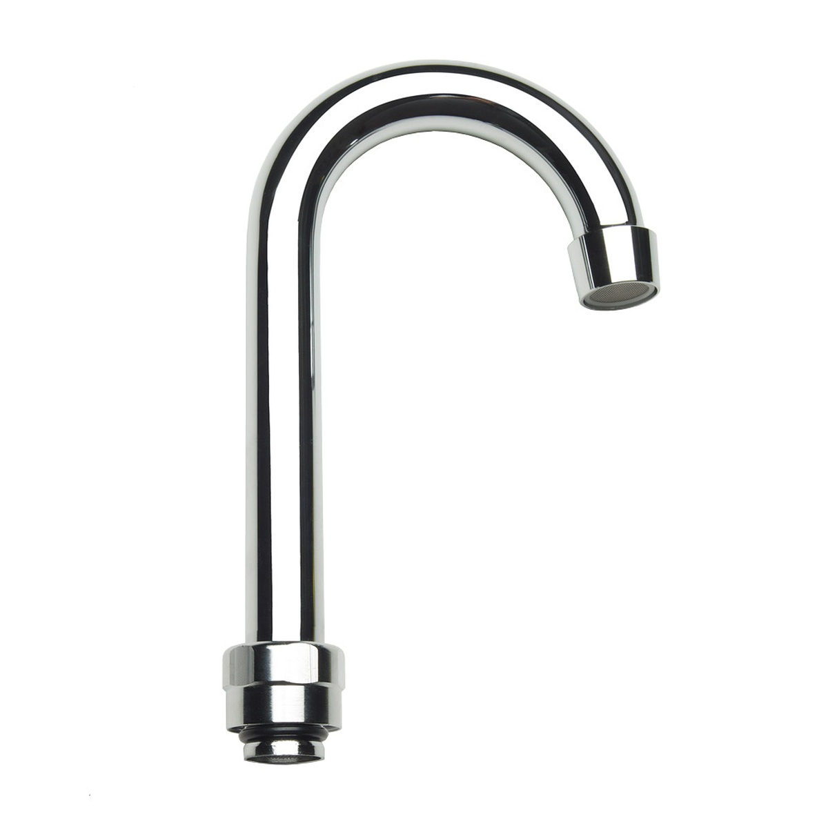 Krowne 21-427L Royal Series chrome gooseneck spout with aerator outlet and double o-ring base