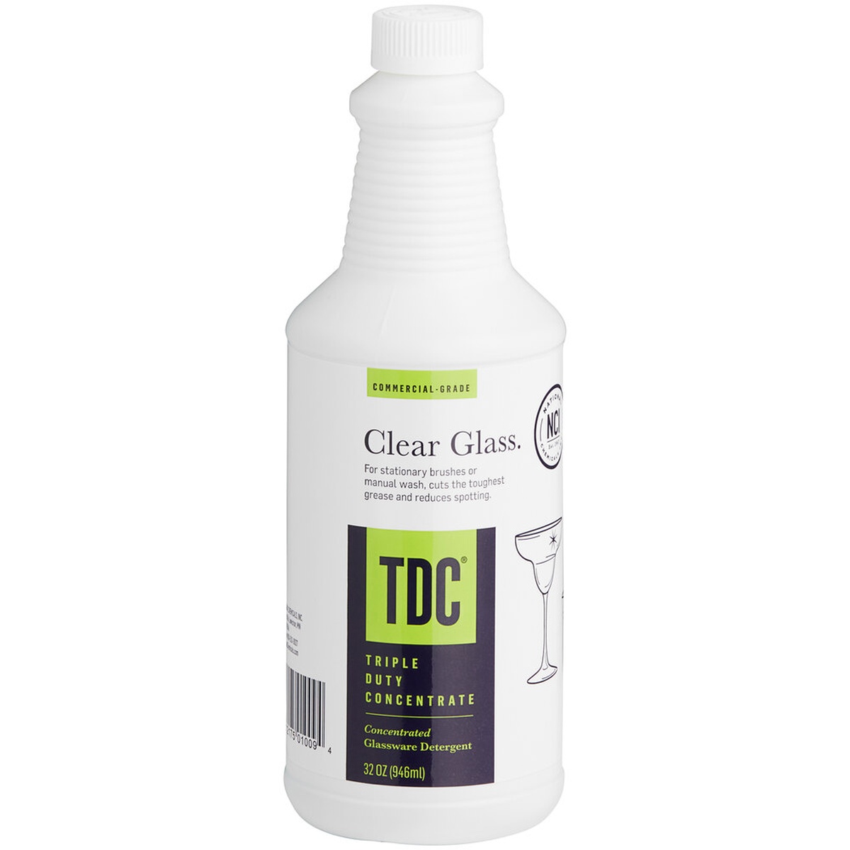 National Chemicals TDC Triple Duty Concentrate Bar Glass Liquid Detergent 32 oz bottle