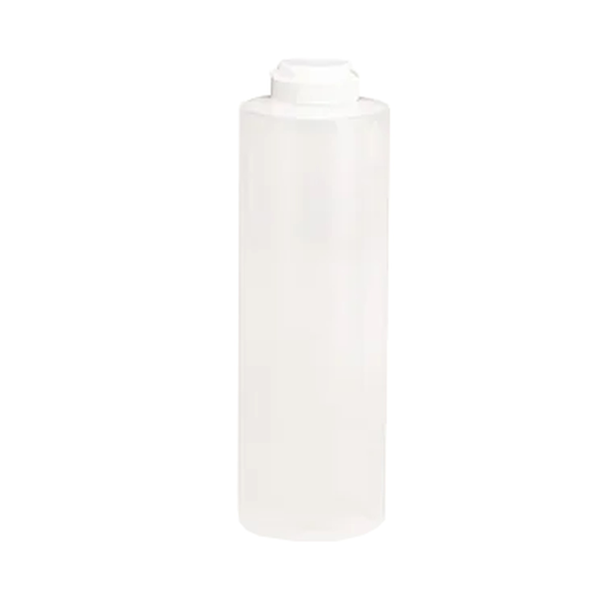 TableCraft 2124C-1 24oz clear natural polyethylene squeeze bottle with white hinged flip-top cap