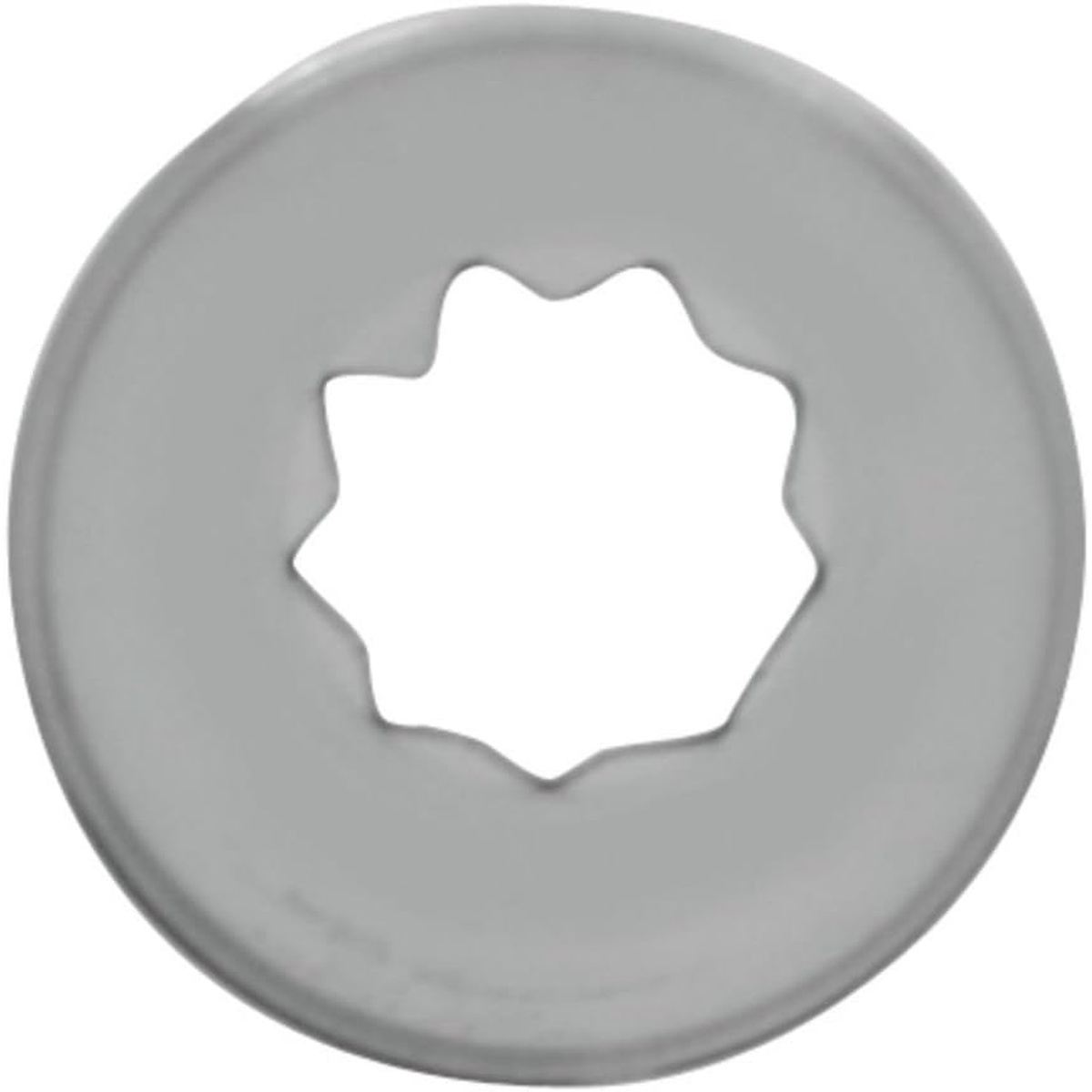 Top-down view of Ateco #22 open star piping tip showing the star-shaped opening