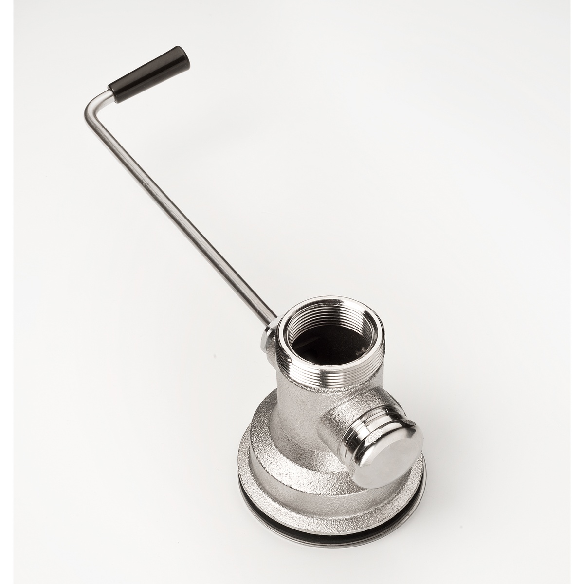 Krowne 22-204 Royal Series 3-1/2 inch twist waste drain assembly with stainless steel flange, lever handle, and capped overflow outlet