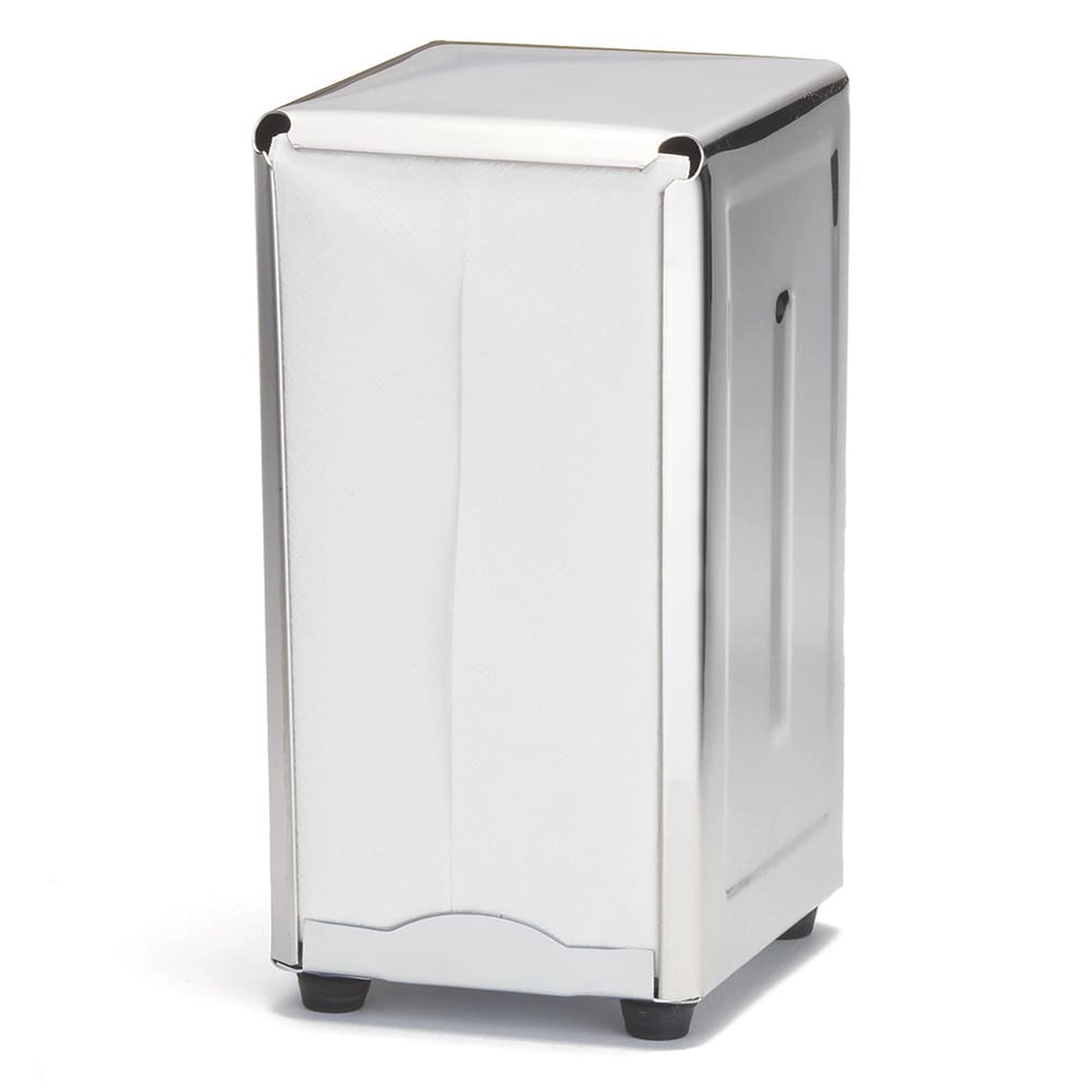 TableCraft 221 stainless steel full-size double-sided napkin dispenser on white background