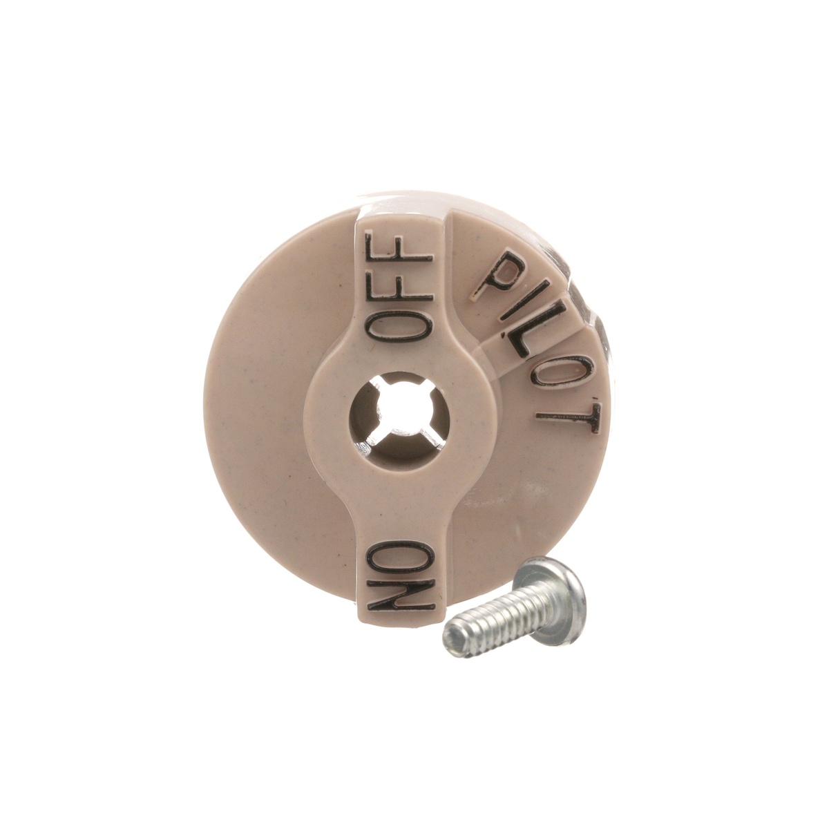 AllPoints 221014 gas valve knob top-angled view showing D-stem hole and ON OFF PILOT positions with screw