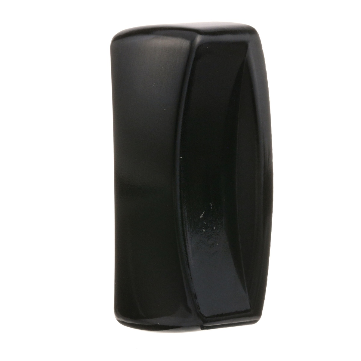 Black heat-proof plastic burner valve knob side profile view