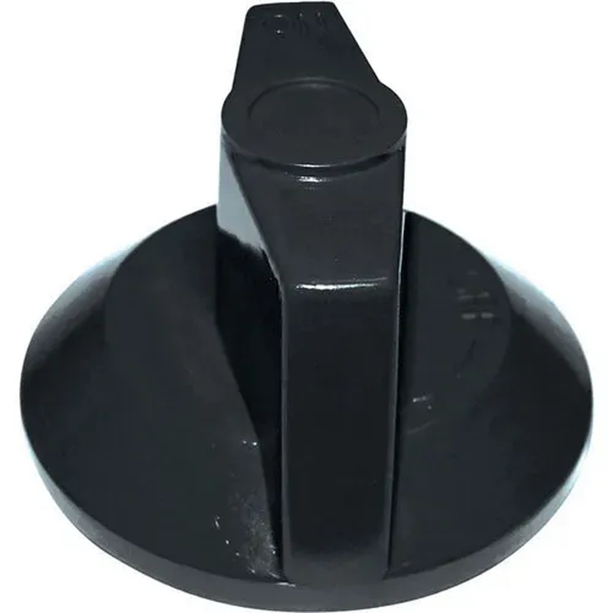 AllPoints 221151 black heat-resistant plastic gas valve knob with D-stem opening, top view