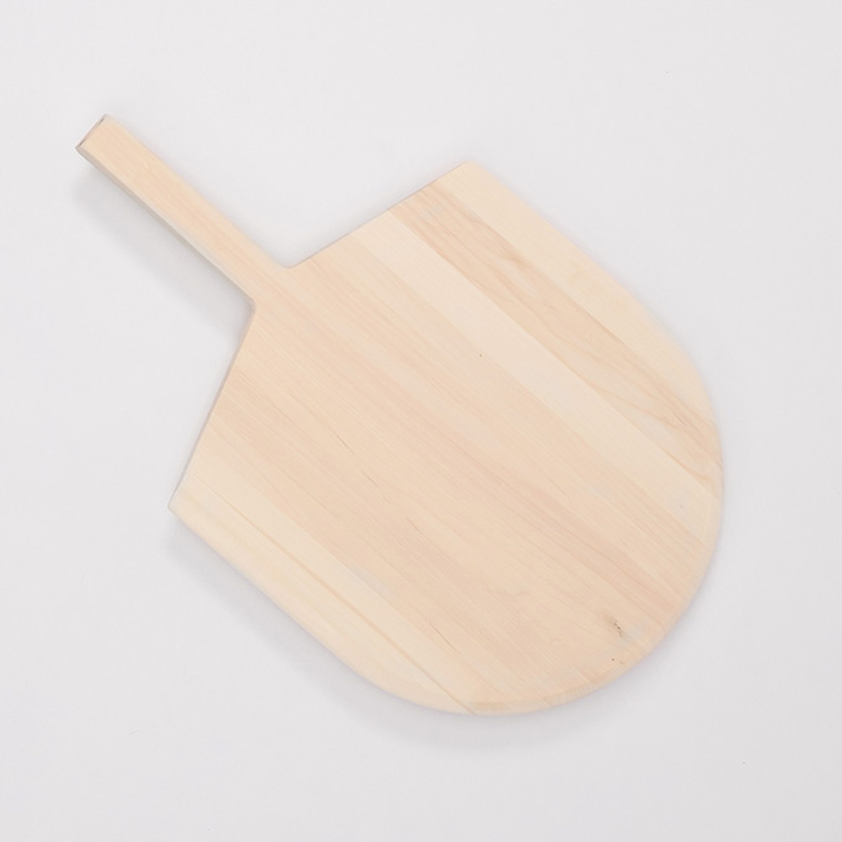 American Metalcraft 2212 wooden pizza peel with short handle and tapered blade, light natural poplar wood finish