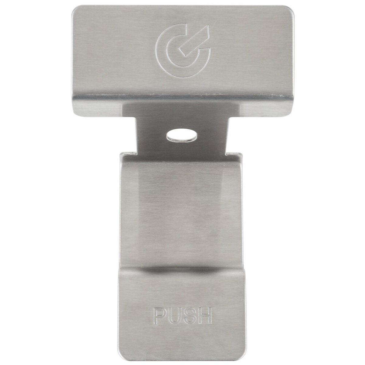 Grindmaster-Cecilware 2266 stainless steel dispense valve handle, front view showing PUSH label