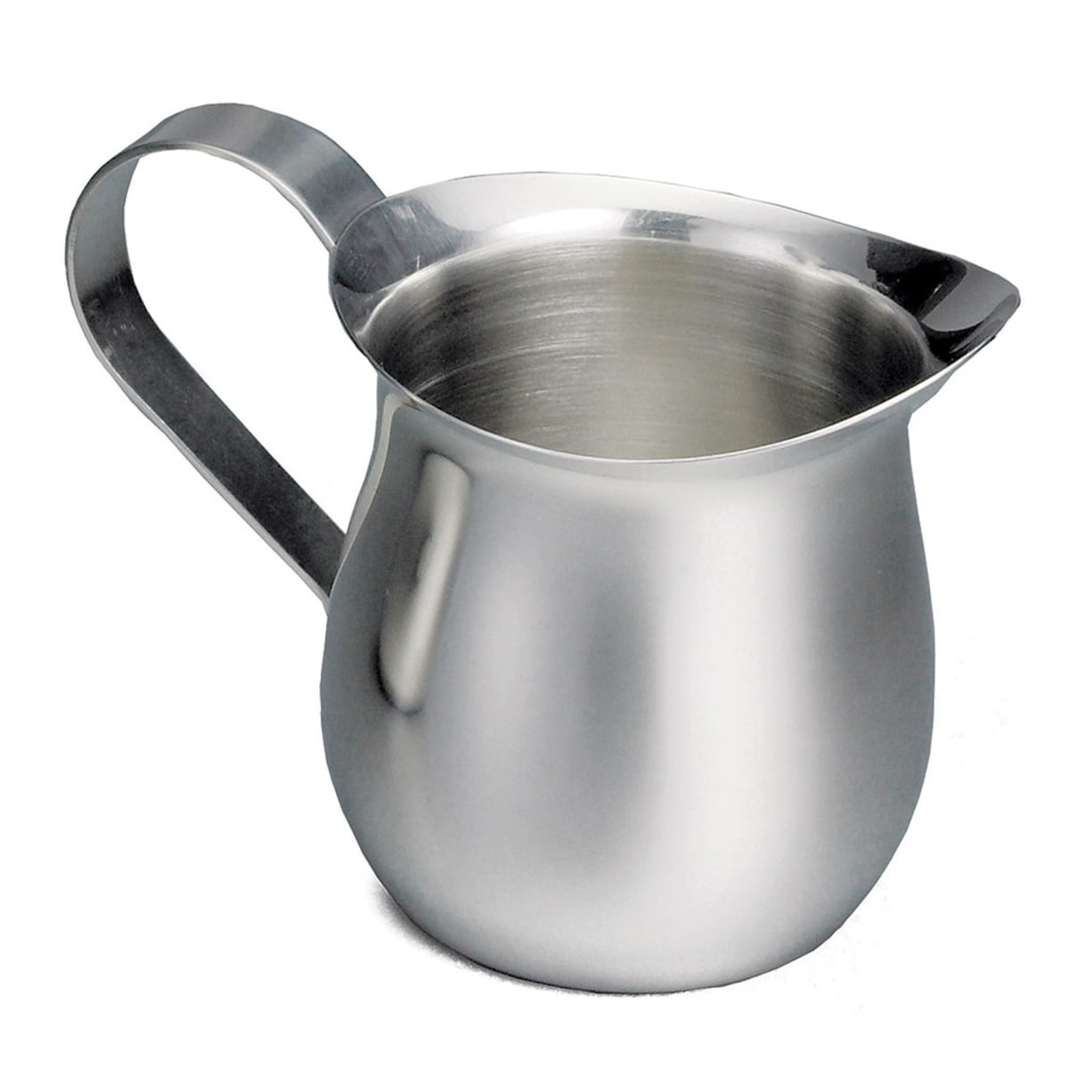 Tablecraft 2303 3 oz stainless steel bell creamer with mirror finish and high handle