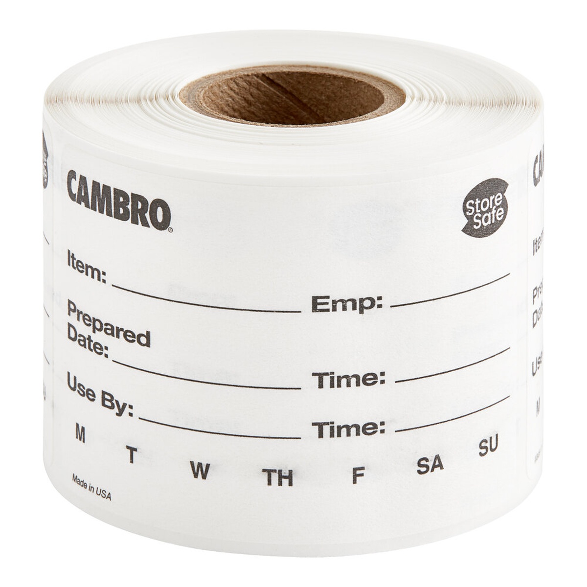 A roll of 250 Cambro StoreSafe dissolvable food rotation labels