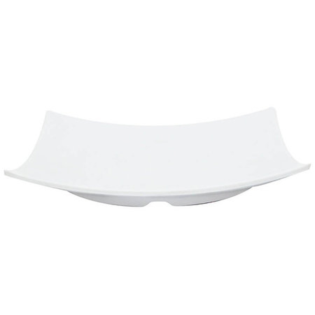 Thunder Group 24007WT white square melamine plate angled side profile view showing depth