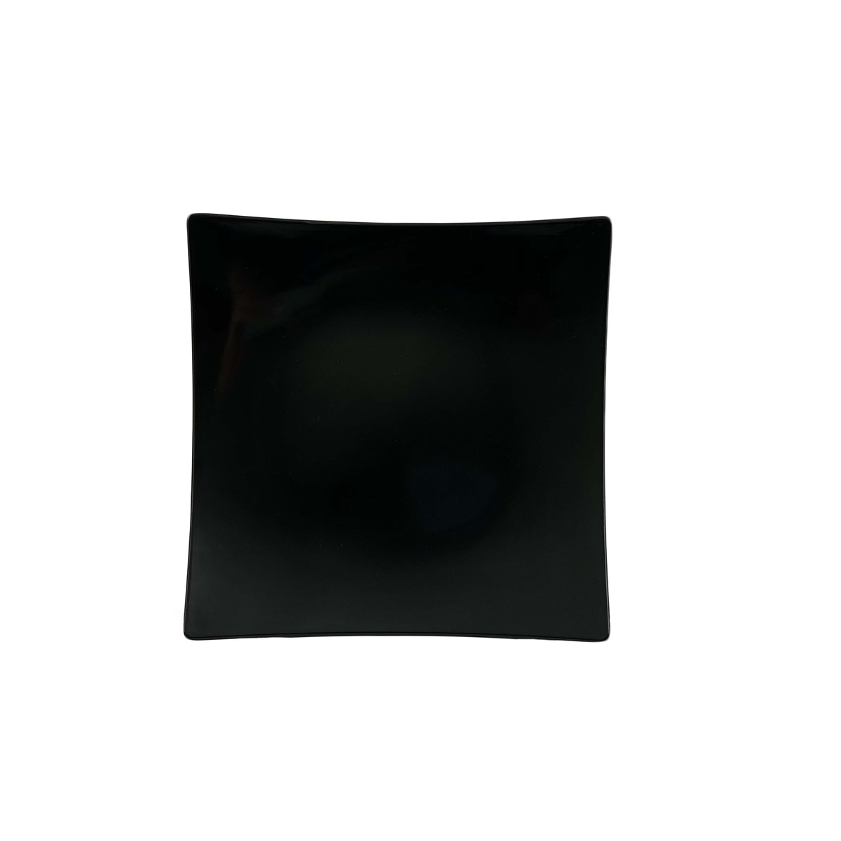 Thunder Group 24010BK black square melamine flare plate, top-down view
