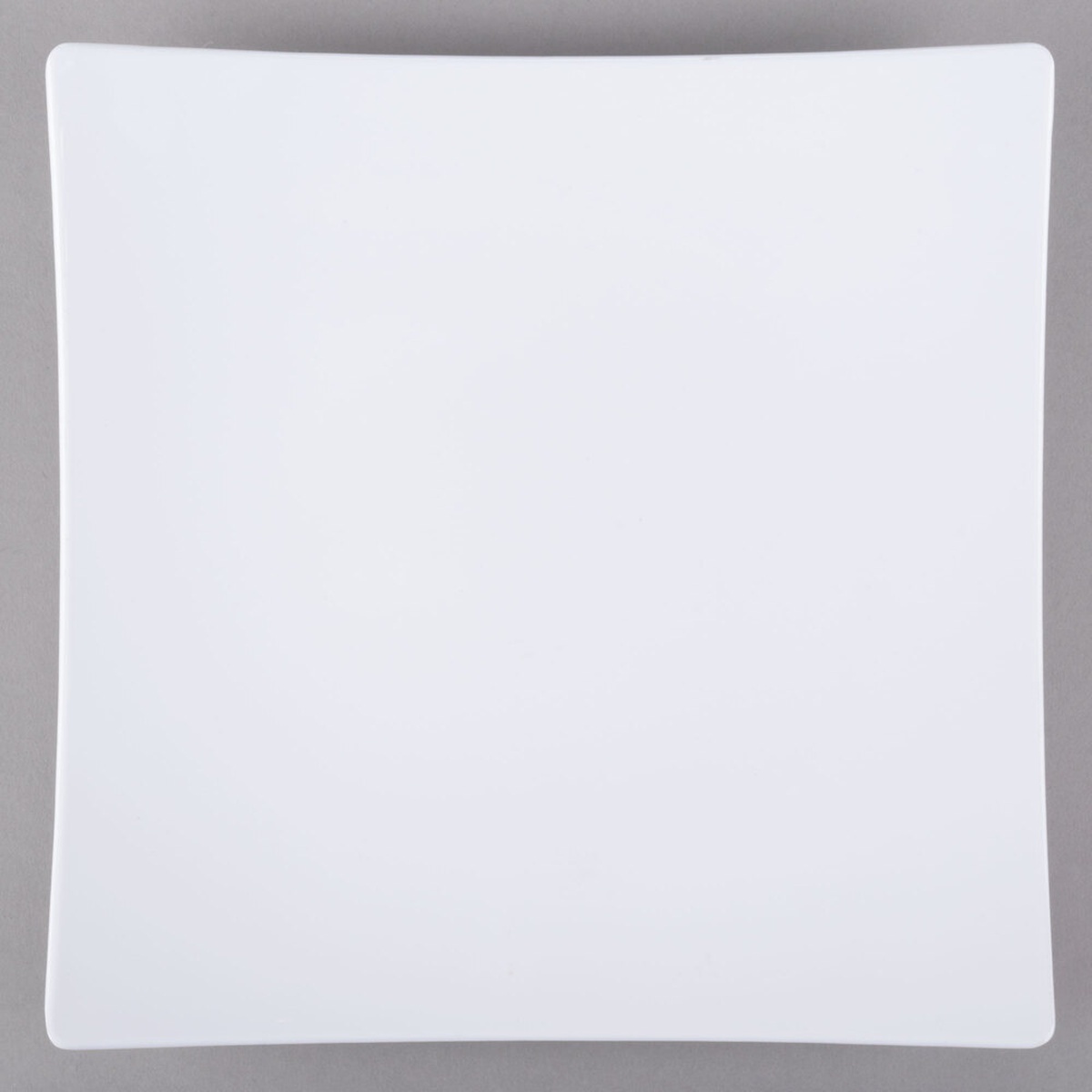 Thunder Group 24010WT 10-inch white square flare melamine plate top-down view